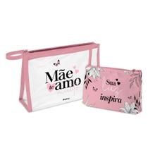 Kit 2 Necessaire Dia das Mães BRASFOOT Mãe Sua Luz Inspira
