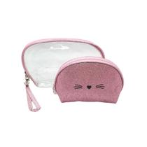 Kit 2 Necessaire Feminina Pequena Grande Maquiagem Viagem Impermeável Transparente Zíper Mala Kit 2 Necessaire Feminina Pequena Grande Maquiagem Viagem Impermeável Transparente Zíper Mala