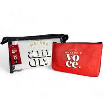 Kit 2 Necessaire Metade De Mim É Você Bolsa Presente Kit 2 Necessaire Metade De Mim É Você Bolsa Presente