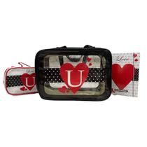 Kit 2 Necessaires e Agenda Love U - Amigold Kit 2 Necessaires e Agenda Love U - Amigold