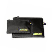 Kit 2 Necessaires Rfid Pockets Travel Blue Preto 17x13cm