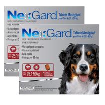 Kit 2 NexGard Contra Pulgas e Carrapatos para Cães de 25,1 a 50kg 1 Tablete Mastigável