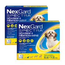Kit 2 NexGard Spectra Anti Pulgas e Carrapatos para Cães de 3,6 a 7,5kg