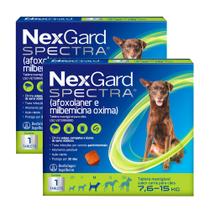 Kit 2 NexGard Spectra Anti Pulgas e Carrapatos para Cães de 7,5 a 15kg 1 Tablete Mastigável