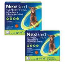 Kit 2 NexGard Spectra Antipulgas e Carrapatos Cães de 7,6 a 15 kg