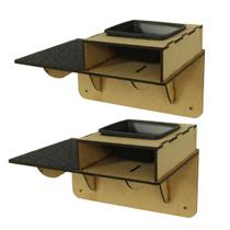 Kit 2 Nicho De Parede Para Gatos Wall Food Comedouro