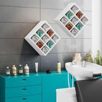 Kit 2 Nicho Decorativo Porta Toalha 9 Nichos Multiuso Destak Branco Kit 2 Nicho Decorativo Porta Toalha 9 Nichos Multiuso Destak Branco