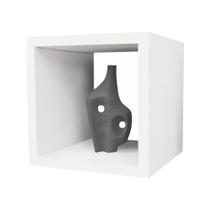 Kit 2 Nichos Decorativos Coleções MDF Branco Quadrado Médio