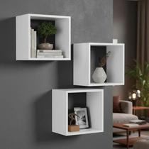 Kit 2 Nichos MDF Branco Quadrado Parede Decorativo para Sala e Quarto 25 X 22 X 10 Kit 2 Nichos MDF Branco Quadrado Parede Decorativo para Sala e Quarto 25 X 22 X 10