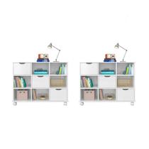 Kit 2 Nichos Organizadores com 3 Gavetas Branco/Branco