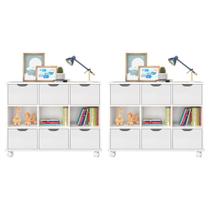 Kit 2 Nichos Organizadores com 6 Gavetas Branco/Branco Kit 2 Nichos Organizadores com 6 Gavetas Branco/Branco