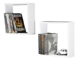 Kit 2 Nichos Prateleira Quadrado 30x10x30 Decoração - Branco