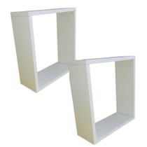 Kit 2 Nichos Quadrado MDF Branco Fosco TX 30x33x12 Decorativo Sala Quarto de Criança Otima Qualidade