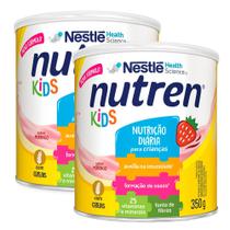 Kit 2 Nutren Kids Morango Complemento Alimentar Lata com 350g