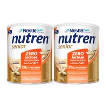 Kit 2 Nutren Senior Complemento Alimentar Baunilha Zero Lactose 740g