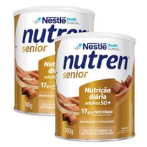Kit 2 Nutren Senior Complemento Alimentar Chocolate 740g