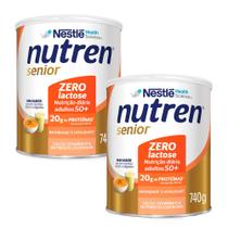 Kit 2 Nutren Senior Complemento Alimentar Sem Sabor Zero Lactose 740g Kit 2 Nutren Senior Complemento Alimentar Sem Sabor Zero Lactose 740g