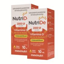 Kit 2 NutriDe Vitamina D 2.000 UI Gotas - Sabor Limão 10 ml Maxinutri