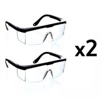 Kit 2 Óculos de Proteção Segurança Rj Incolor Epi Aste Reforçada