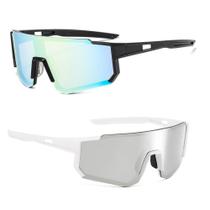Kit 2 Óculos De Sol Bike Esportivo Corrida Proteção UV400