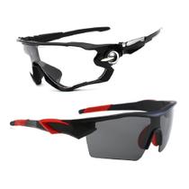 Kit 2 Óculos De Sol Esportivos Bike Corrida Caminhada Bicicross Treino Vôlei Proteção UV 400