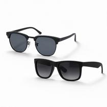 Kit 2 Óculos de Sol Preto Unissex UV400 Proteção e Estilo