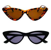 Kit 2 Óculos De Sol Retro Gatinho Proteção Uv Blogueira