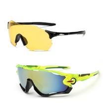 Kit 2 Óculos Espelhado + Noturno Uv 400 Ciclismo Corrida Mtb