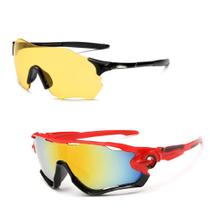 Kit 2 Óculos Esporte UV 400 Corrida Ciclismo Mtb + Noturno