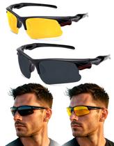 Kit 2 Oculos Esportivo De Sol Bike Ciclismo Volei Corrida Lente Amarelo Dirigir Noite