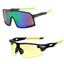 Kit 2 Óculos Esportivo Masculino Feminino + Lentes Noturnas