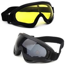 Kit 2 Óculos Jet Ski Esqui Snowboard Neve Paintball Uva Uvb Kit 2 Óculos Jet Ski Esqui Snowboard Neve Paintball Uva Uvb