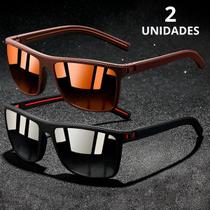 Kit 2 Óculos Masculino De Sol Polarizado Texturizado Com Anti-Reflexo e Proteção 400UV - ORIGINAL