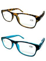 Kit 2 Óculos Para Leitura Com Grau Cristal +1.00 Até +4.00 - REF 001