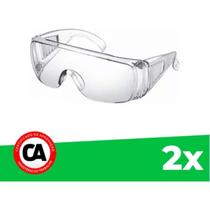 Kit 2 Óculos Proteção Segurança Sobrepor Anti Risco Epi