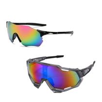 Kit 2 Óculos Sol Unissex Espelhado Uv400 Corrida + Ciclismo