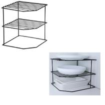 Kit 2 Oganizadores Prato Quadrado Suporte Pratos Armairo Aramado