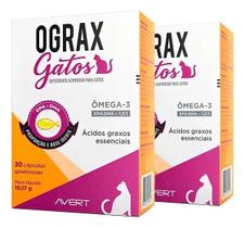 Kit 2 Ograx Gatos Suplemento Ômega 3 Para Gatos 30 Cápsulas