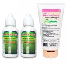 Kit 2 Oleo Avestruz Amazon + 1 Hidratante Corporal Cupuaçu