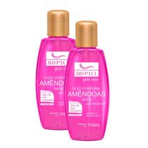 Kit 2 Óleo Corporal Nupill Gold Skin Amêndoas Doce 100ml