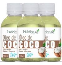 Kit 2 Óleo De Coco 100ml Multinature Tratamento Cabelo/Pele