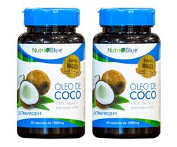Kit 2 Óleo de coco, Antinflamatório, Nutri Blue 60cps 1000mg