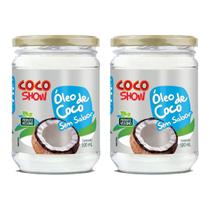 Kit 2 oleo de coco sem sabor 500ml coco show 100% puro natural sem gluten vegano sem gordura trans Kit 2 oleo de coco sem sabor 500ml coco show 100% puro natural sem gluten vegano sem gordura trans