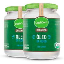 Kit 2 Óleo de coco sem sabor Qualicoco 500 ml orgânico