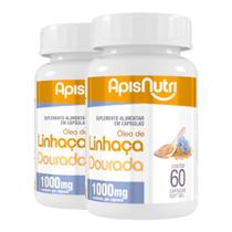 Kit 2 Óleo de Linhaça 1000mg Apisnutri 60 cápsulas