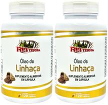 Kit 2 Óleo De Linhaça 1400mg 240 Cápsulas - Rei Terra Kit 2 Óleo De Linhaça 1400mg 240 Cápsulas - Rei Terra