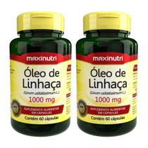 Kit 2 Óleo de Linhaça 60 Capsulas 1000mg Maxinutri