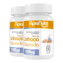 Kit 2 Óleo De Linhaça Dourada 1000Mg Apisnutri 60 Cápsulas