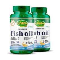 Kit 2 Óleo de Peixe Fish Oil Unilife 120 capsulas 1000mg