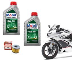 Kit 2 Oleo Mobil 10W40+Filtro Fram Ph6012 Ninja 250